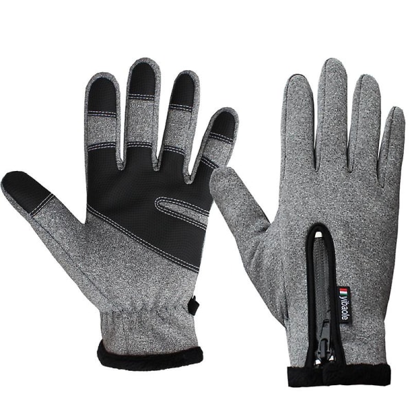 Ett par Winter Thermal Outdoor Sports dragkedja Vattentäta handskar（XL） xl