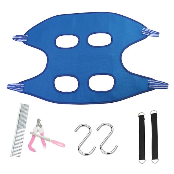 Hundvårdshängmatta Tillbehör Kit,  Restraint Bag Hängande Sele Pet Supplies Kit (Blå,L) blue l