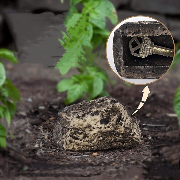 Dölj reservnyckel Fake Rock Grey Camouflage Stone Säker för trädgårdsgården