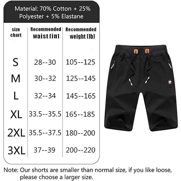 Herrshorts i stickat material, sommarsportshorts, fem shorts, blixtlåsförsedda fickor (blå) L blue l