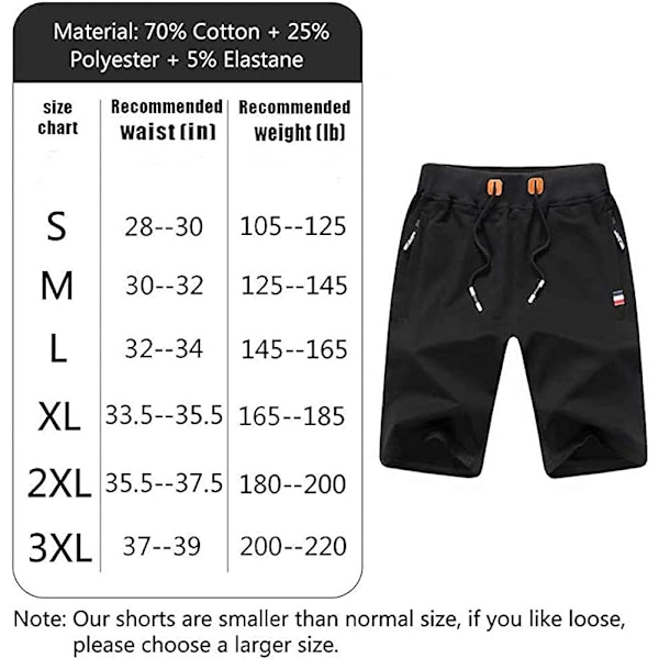 Herrshorts i stickat material, sommarsportshorts, fem shorts med dragkedjefickor (mörkgrå) XXXL Grey xxxl