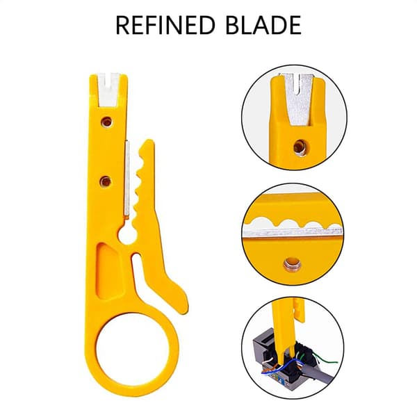 Mini Wire Stripper Netværks Wire Stripper Punch Kniv Wire Punch Værktøj - 3 Stykker