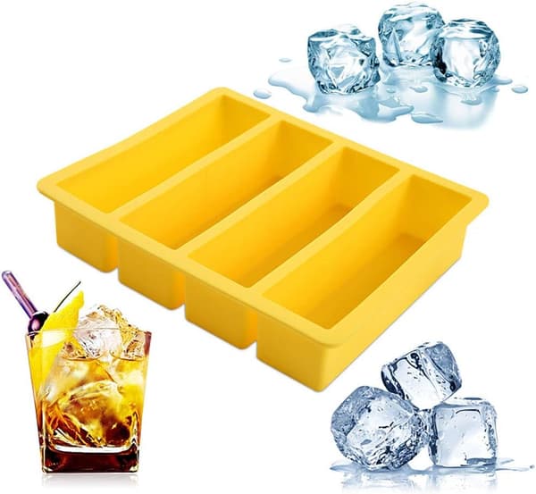 Isbitformer i silikon, rektangulær isbitform for babymat, cocktail, tåler oppvaskmaskin