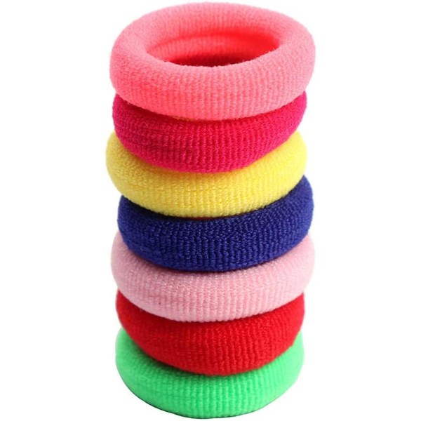 200 delar elastiska hårband för tjejer hästsvans mjuka gummiband (slumpmässiga färger)
