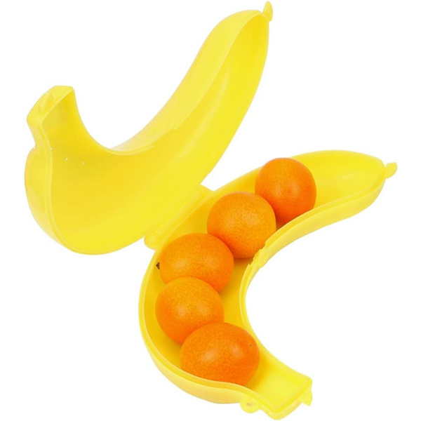 Liten bärbar och hållbar förvaringslåda för bananer (gul) Yellow