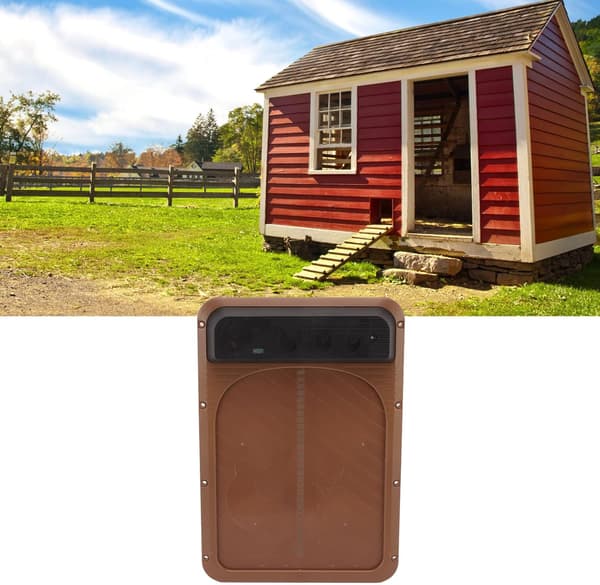 Automatisk hønsehusdøråpner, lyssensor, solid plast for hjemmet (mørkebrun) Dark Brown