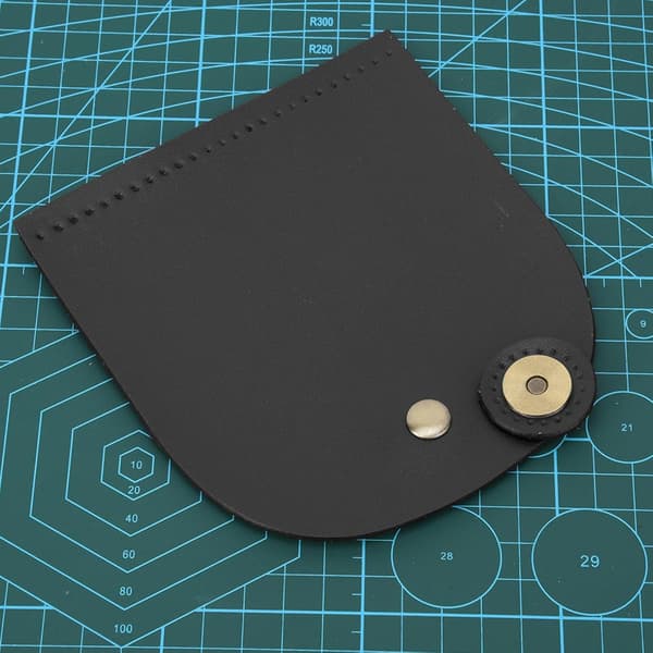 Læder DIY Sy Tilbehør, Taske Flip Cover Split Læder Magnetisk Spænde (sort) Black