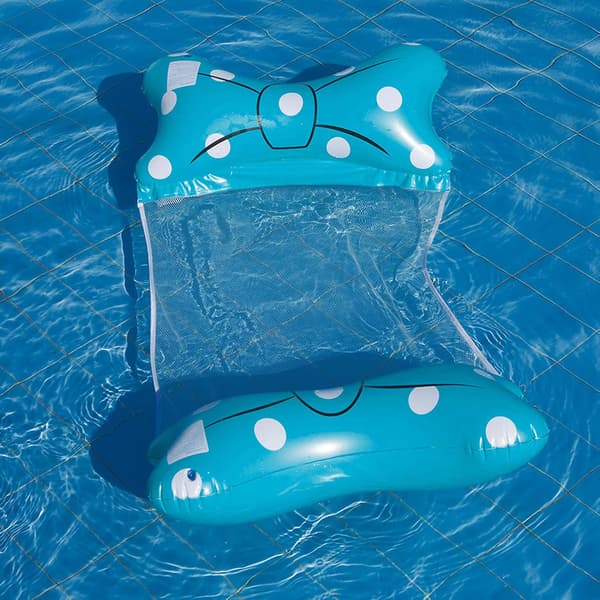 Bærbar oppblåsbar flytestol PVC oppblåsbar flyteseng (blå) Blue