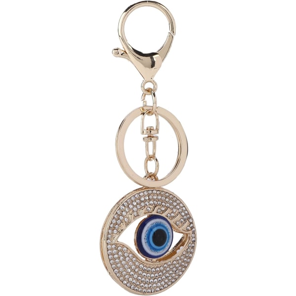 Strassnyckelring med blå turkiska evil Eye-hänge för smyckenväska Handväska Tillbehör Dekoration