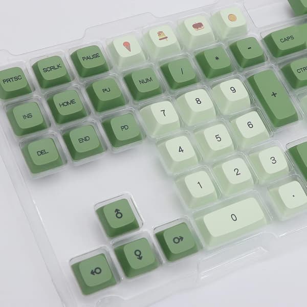 Matcha 124 taster XDA PBT Dye Sublimation Keycaps Sæt til mekanisk tastatur