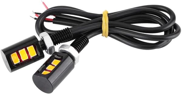 Nummerpladelys, 12V Universal LED Nummerpladelys, Skruebolt LED Pærer, 1 par (Gul) Yellow