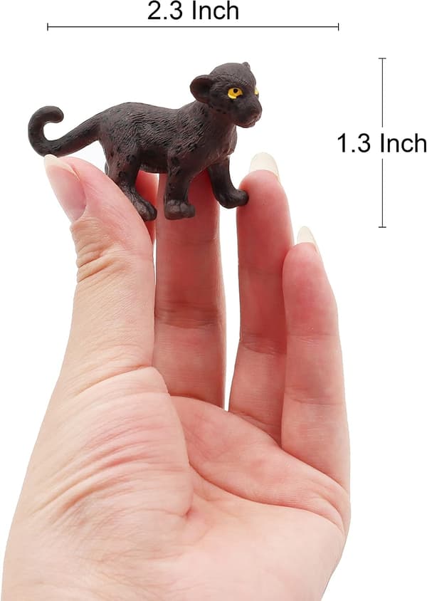 4 stk. realistisk leopardstatue vildtkarakter sort panter dyremodel