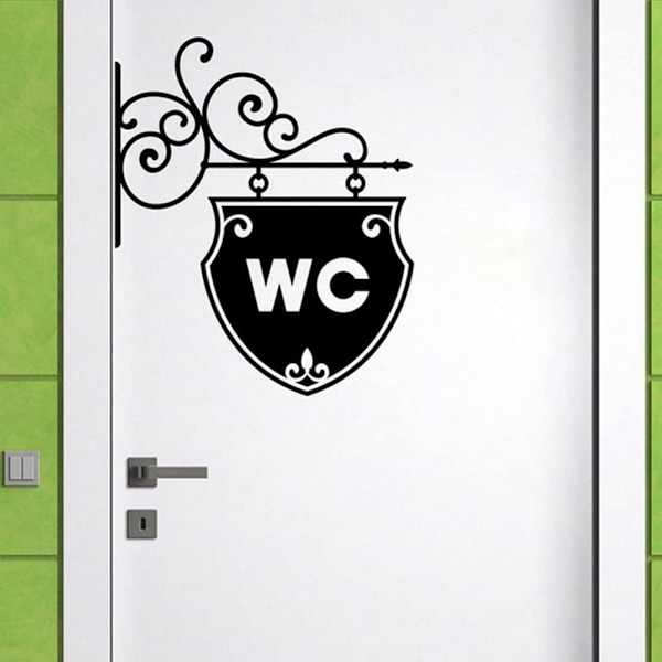 WC Toalett Badrum Vägg Dörr Dekal Dekoration Vinyl Hem Dekoration