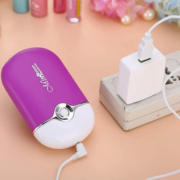 Mini USB-fläkt för ögonfransförlängning (lila)