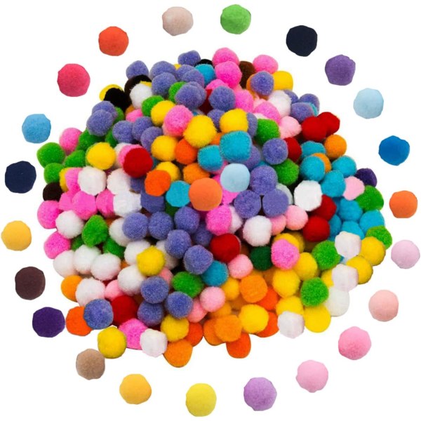 1000 stycken 10 mm Pom Poms Cheerleading-bollar för hantverk och gör-det-själv-dekorationer (slumpmässig färg)