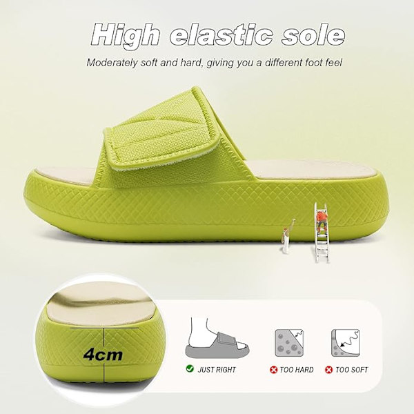 Badsandal Damtofflor Molnskor Herrsommar Mysiga Slides Cloudyzz Tofflor Halkfria（grön） Green