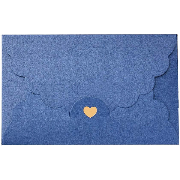 30 st Kraft kuvert Bröllopsinbjudan Kuvert, Kuvert med Hjärta (Blå, liten) blue 10*7cm