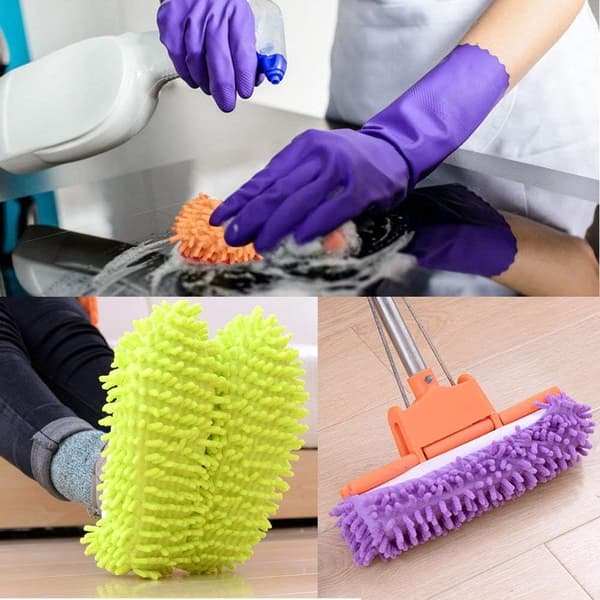 Avtakbare og vaskbare gjenbrukbare støvmopp mikrofiber gulvkluter - 10 stk
