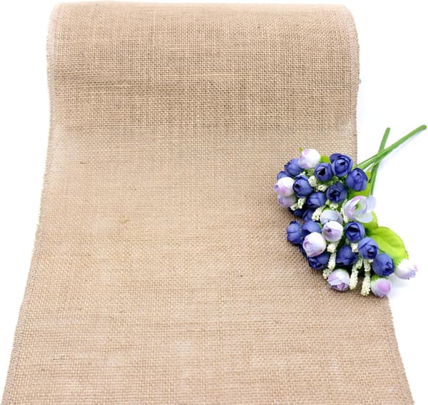 12\" bred naturlig burlap stoffrull DIY-materiale ensfarget burlaprull