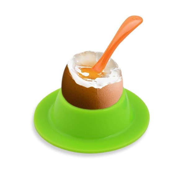 Set med 4 färgglada stapelbara äggställ, silikonmaterial, stöttålig äggkopp