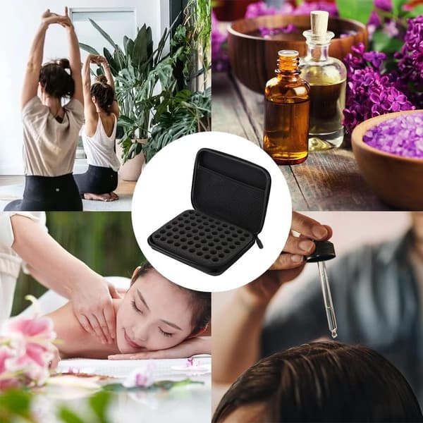 63 flaskor eterisk olja bärväska bärbar aromaterapi eterisk olja förvaringsväska (svart) black