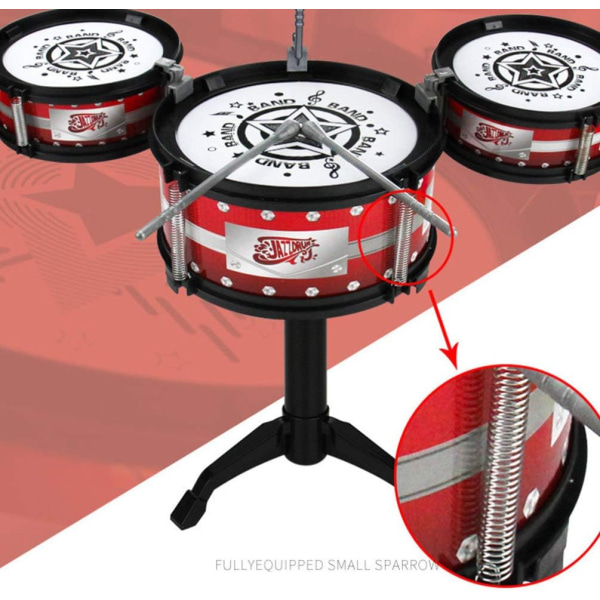 Junior Set Mini Percussion Set Set med 3 trummor Pedagogiska musikinstrument för barn