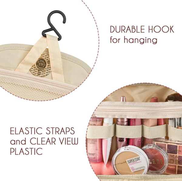 Rejse makeuptaske til kvinder, perfekt gave til Valentinsdag, fedeste gave til kvinder, makeup og makeuptaske - creme