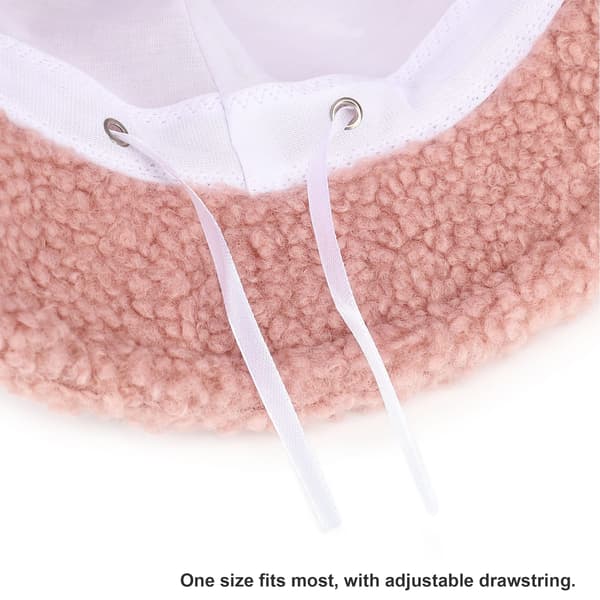 Vinterfiskehatt, fluffy bøttehatt for menn og kvinner, én størrelse (rosa)