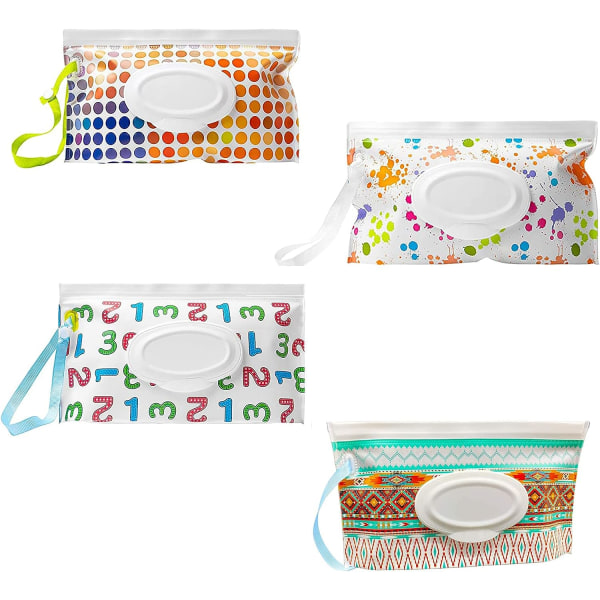 Resa Baby Portable Wipes Bag Dispenser (4 mönster) 4 stycken