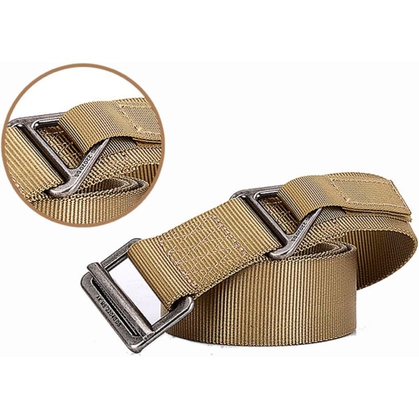 Militär stil nylon utomhus säkerhet strid Velcro webbing bälte med metallspänne（Khaki） brown