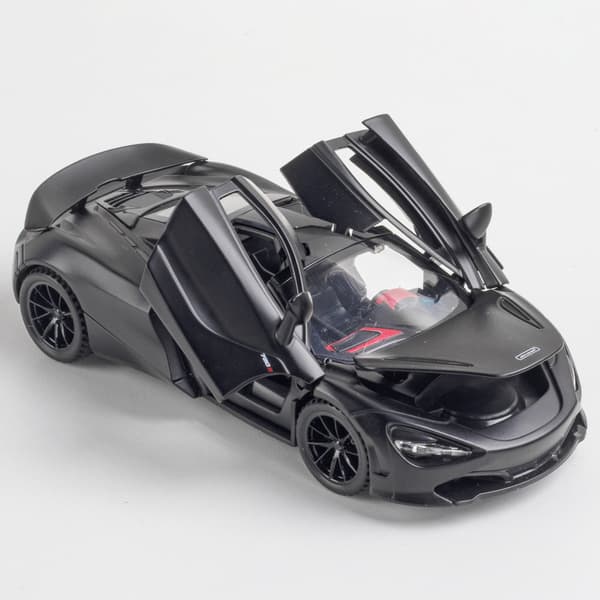 Barnleksaker legering simuleringsmodell leksak 1/32 McLaren 720s ljud och ljus pull-back sportbil