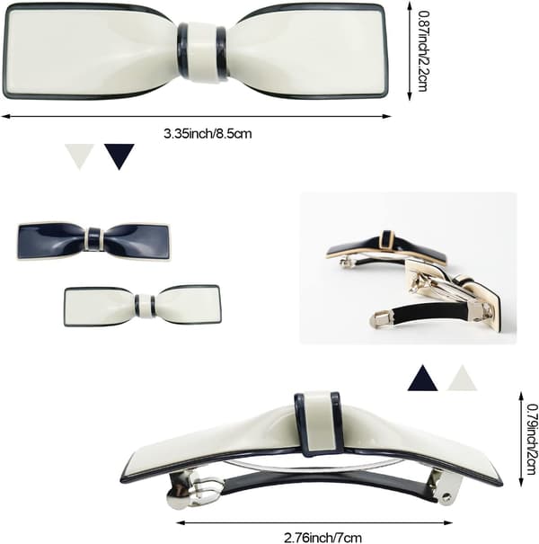 2 PACK Elegant Bow Tie Kawaii Hårklämmor Metall Matt Hårnålar Snap Hårtillbehör