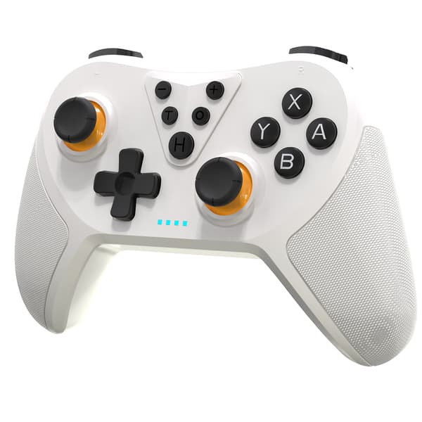 Kontroller, trådløs Pro-kontroller for Switch/Switch Lite/Switch OLED, fjernkontroll med joystick med programmerbar funksjon vibrasjon (hvit) White