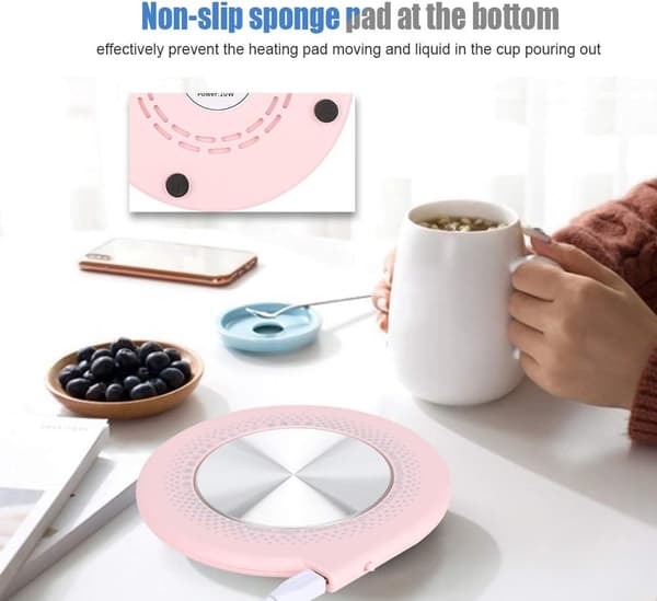 Multifunktionel USB-kopvarmer, kaffekopvarmer til skrivebord, 55℃ (pink) pink