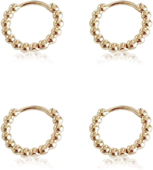 2 par guld Creoler (8mm/10mm/) Guldøreringe Kvinder Mænd Piger