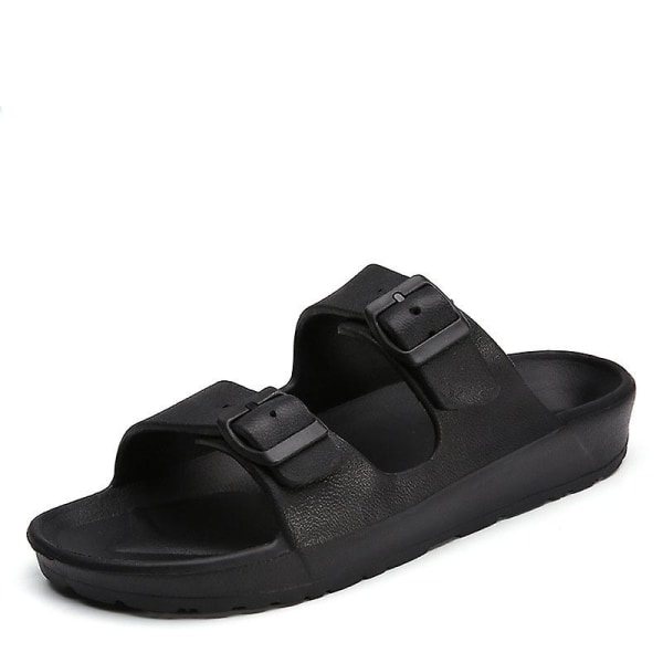 Bekväma klassiska sandaler för män med justerbar rem（svart 44） black 44