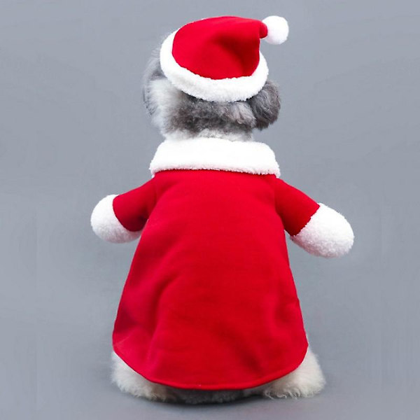 Pet Hoodie Juldräkt Hund Cosplay Varma Kläder (Röda Kläder + Hatt, XS) red xs
