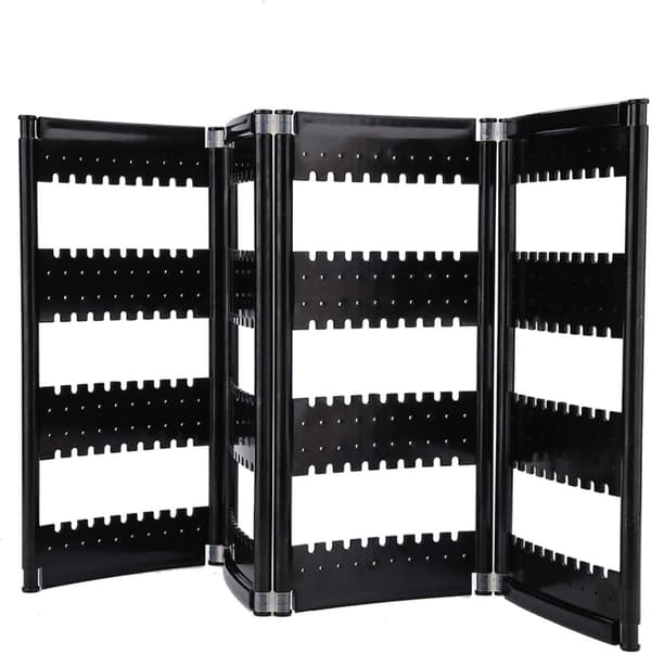 Örhänge Organizer Display Stativ, 4-Panel Örhänge Hållare Smycken Hållare(svart)
