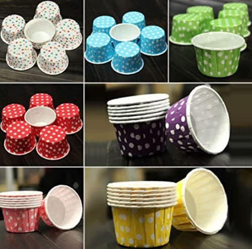 100 stk. papirbakekopper, fettsikkert papir, cupcake-form, muffinsdekorasjonskopper [hvit]