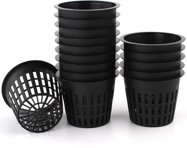 Trädgårdsplastnätkopp Planter Hydroponisk Växtkruka 3 Tums Hål 15 Stycken