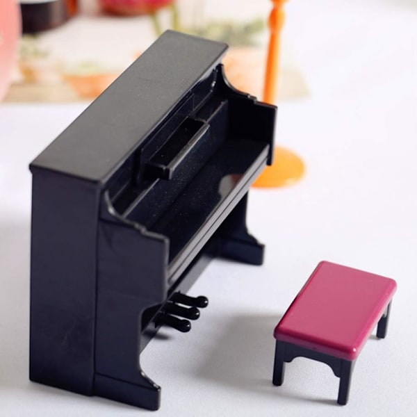 Miniatyr piano modell dockhus musikinstrument prydnader mini piano, vit White