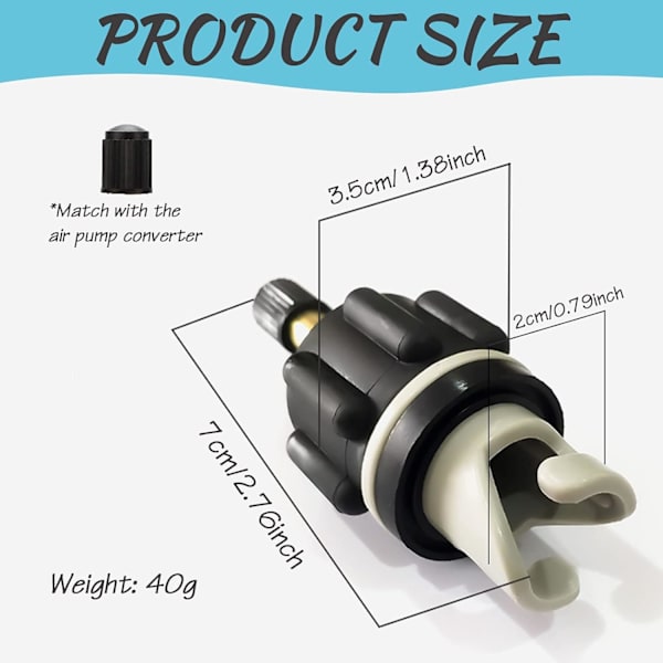 SUP-pumpadapter, universell elektrisk luftpump standard gummibåtsadapter