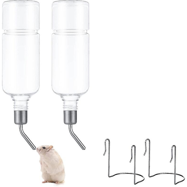 2 st automatiska hängande vattenflaskor för husdjur, 350 ml