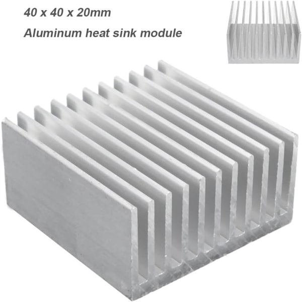 Elektronisk radiator, kylfläns i ren aluminium, chip värmeklump (silver) 2 st