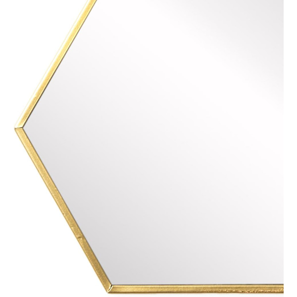 Spegel Rund Vägg dekorativ väggspegel, metall, nordisk, för badrum eller hall, guld färg, 34x40x1 cm.
