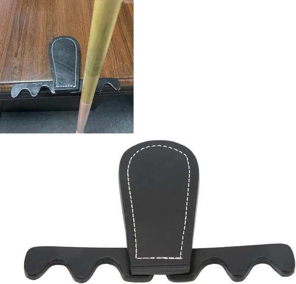 Bærbar foldbar køholder holder 4 køer mod bord, sadellæder billardkøholder pool