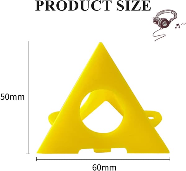 10-pak perforerede træbearbejdningsmalingstativer, pyramidestativer, trekantet plastfodstativ (gul) Yellow