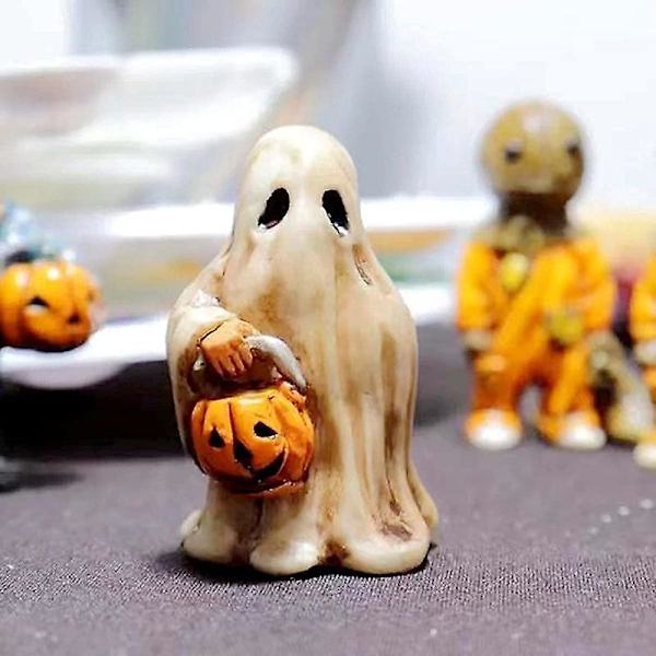 1 st Halloween Ghost Pumpkin Statue Zombie Resin Gräsmatta Prydnader