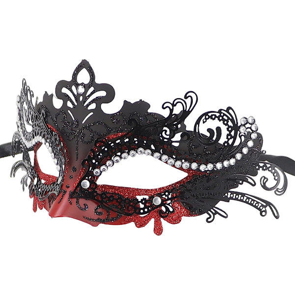 Par Maskerad Mask Metall Järn Fjäril Bal Mask (röd) 2 Stycken red