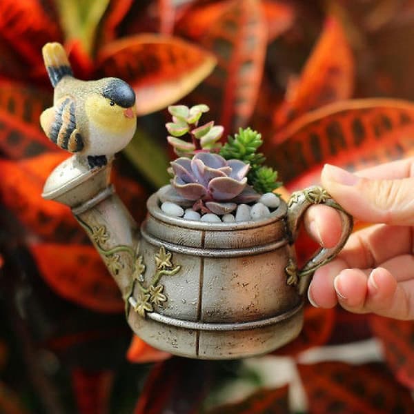 Fågeltillbehör Succulent Mini Resin Planter Växtbehållare (B) 1 st